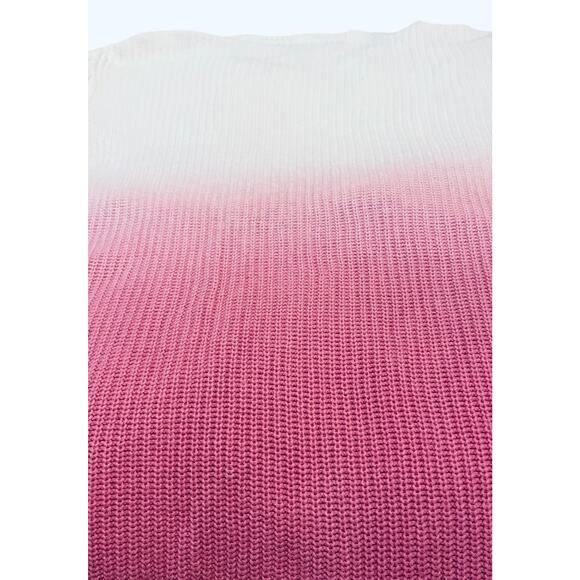 I.N.C. LONG SLV PULL-OVER CLOSED KNIT SWEATER, WOMENS, M-WHITE & PINK VARIEGATED - Picture 7 of 11